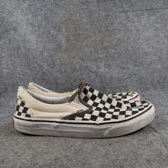 Vans Shoes Womens 9 Casual Sneaker Classic Slip On Skate Canvas Checkerboard - Picture 1 of 12